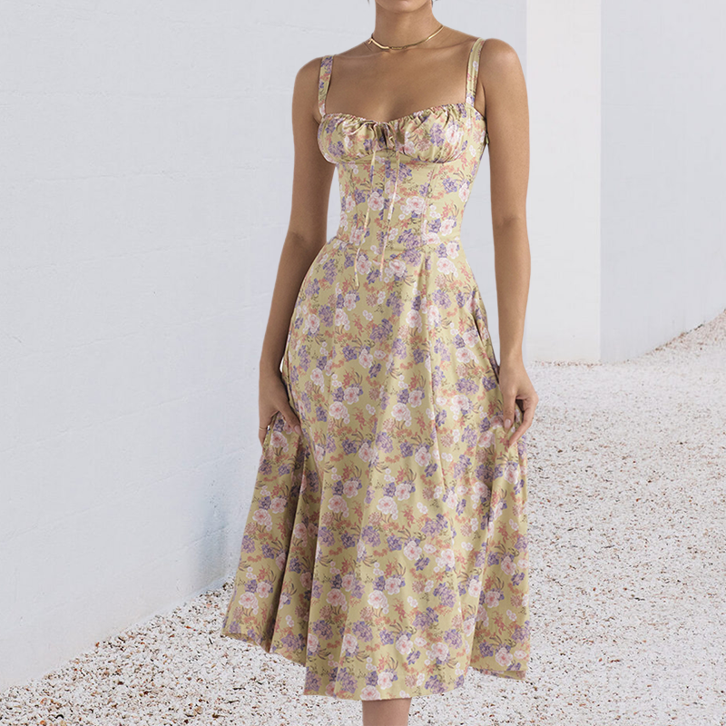 Fashion Print Bustier Summer Dress