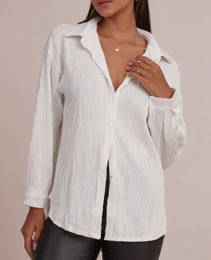 2024 Womens Textured Button Down Long Sleeve Shirt✨Buy 2 Free Shipping