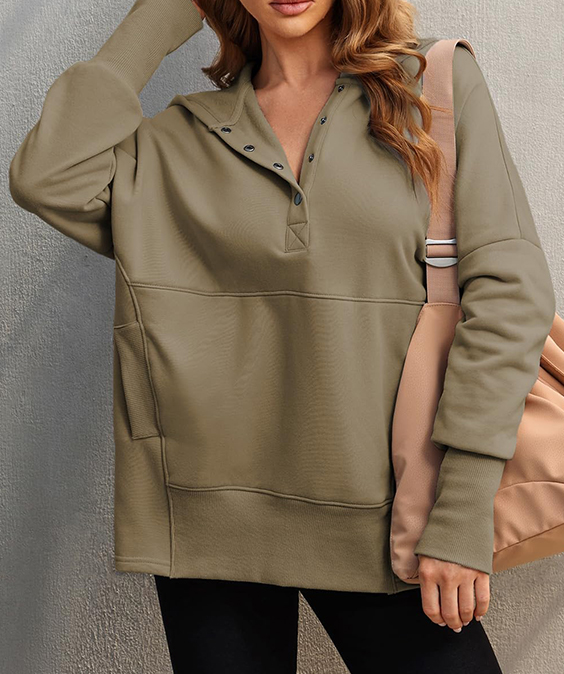 Oversized Sweatshirt Long Sleeve V Neck Pullover Hoodies✨Buy 2 Free Shipping