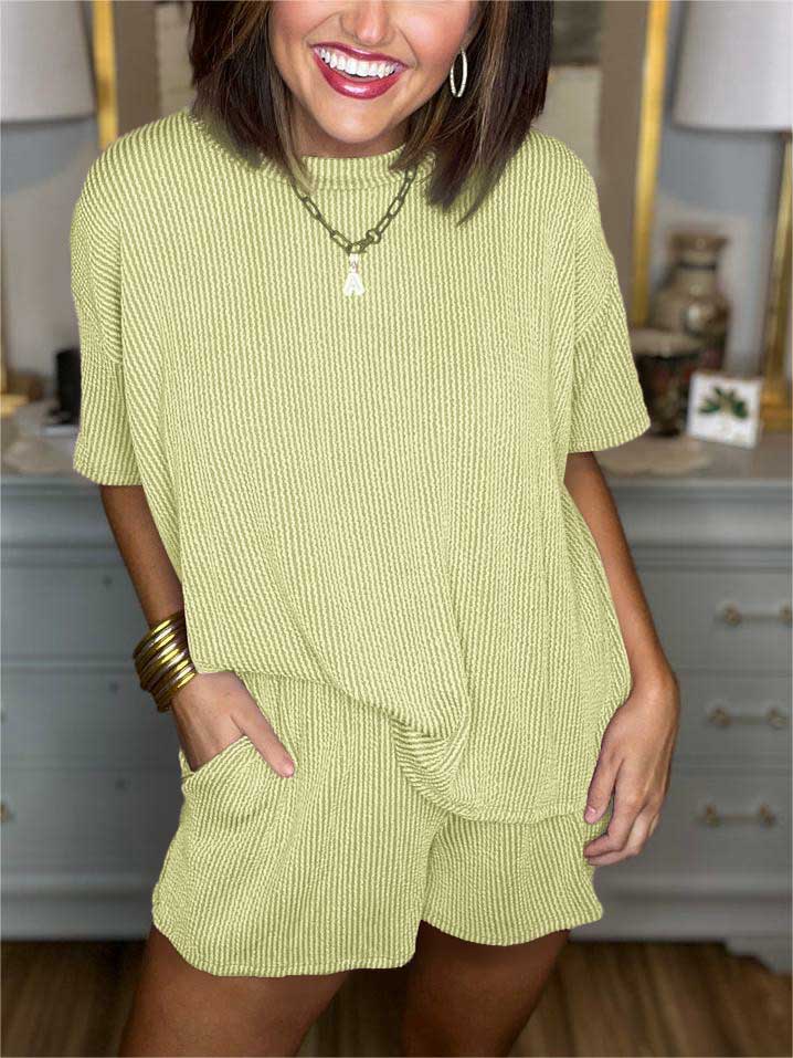 Ribbed Top and Shorts Set 👕Buy 2 Free Shipping