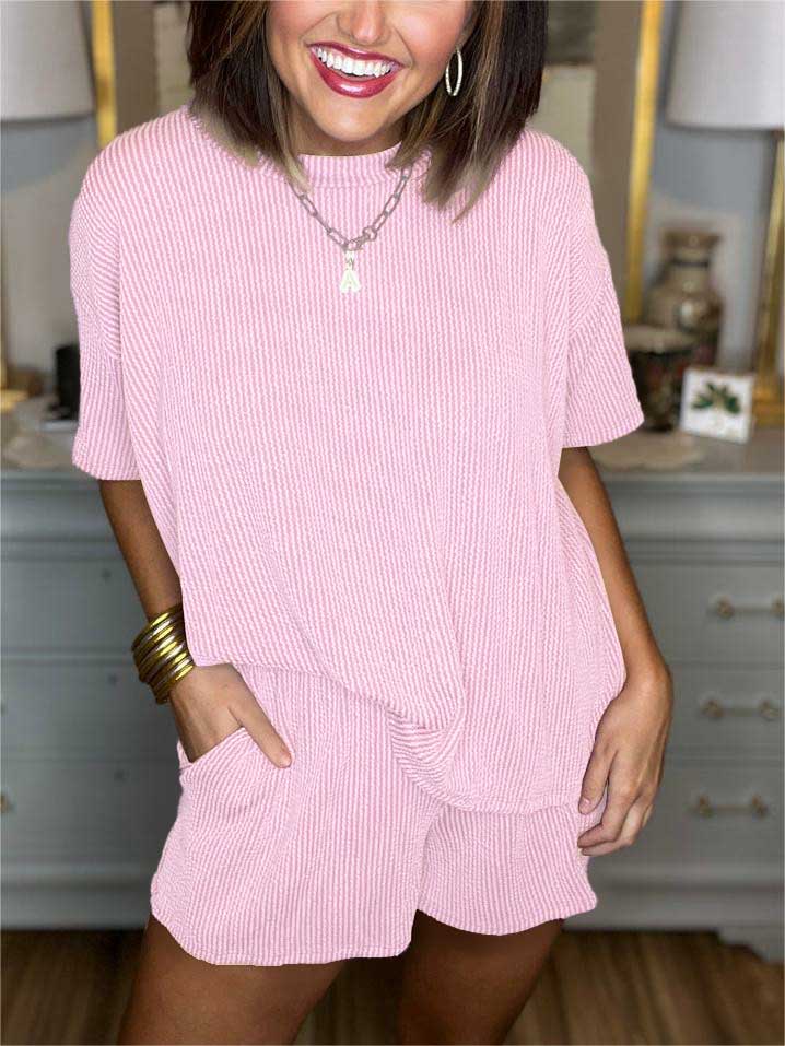 Ribbed Top and Shorts Set 👕Buy 2 Free Shipping