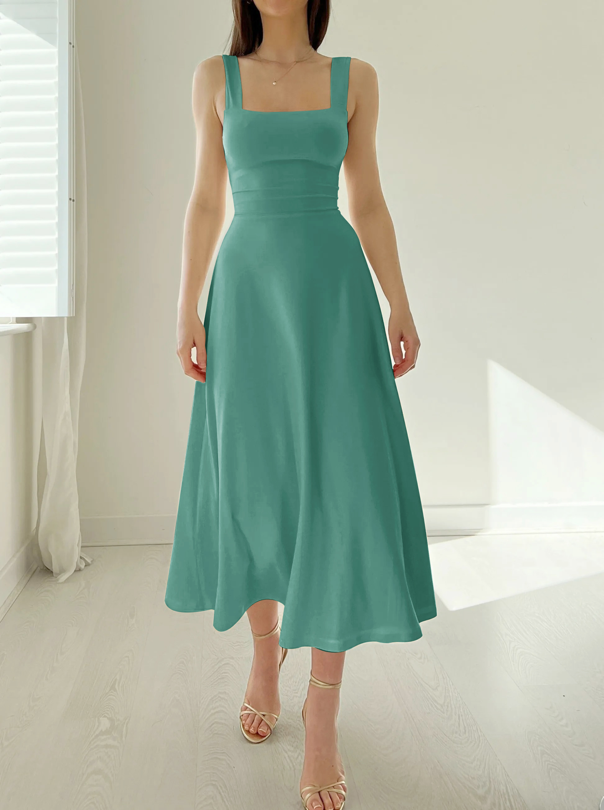 2023 Women's Thick Straps Reversible Midi Dress（Buy 2 Free Shipping）-Pink Laura