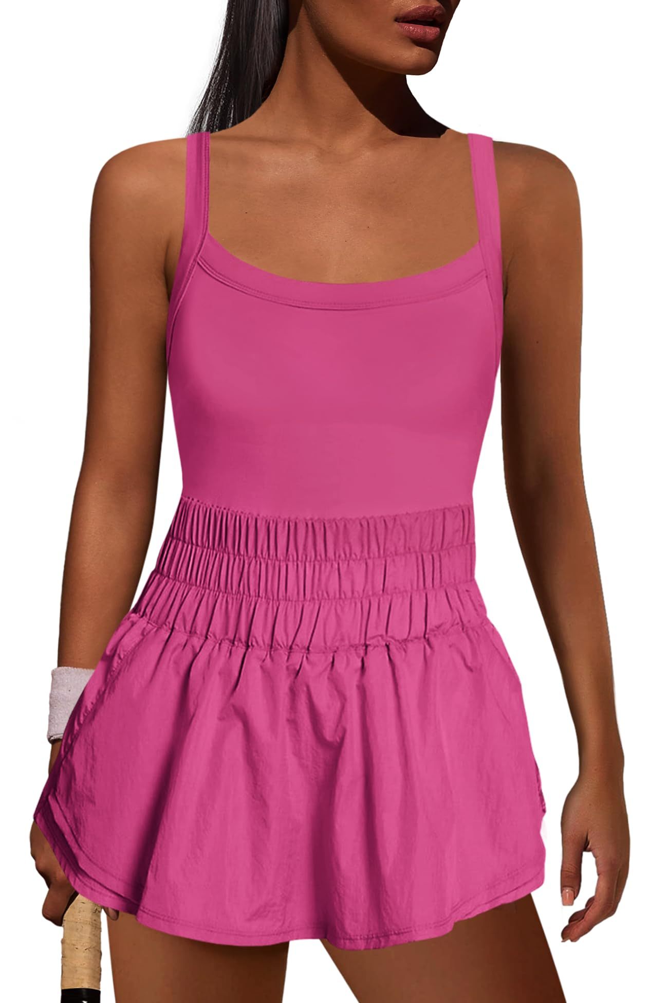 Womens Workout Romper Athletic Dress One Piece Jumpsuits