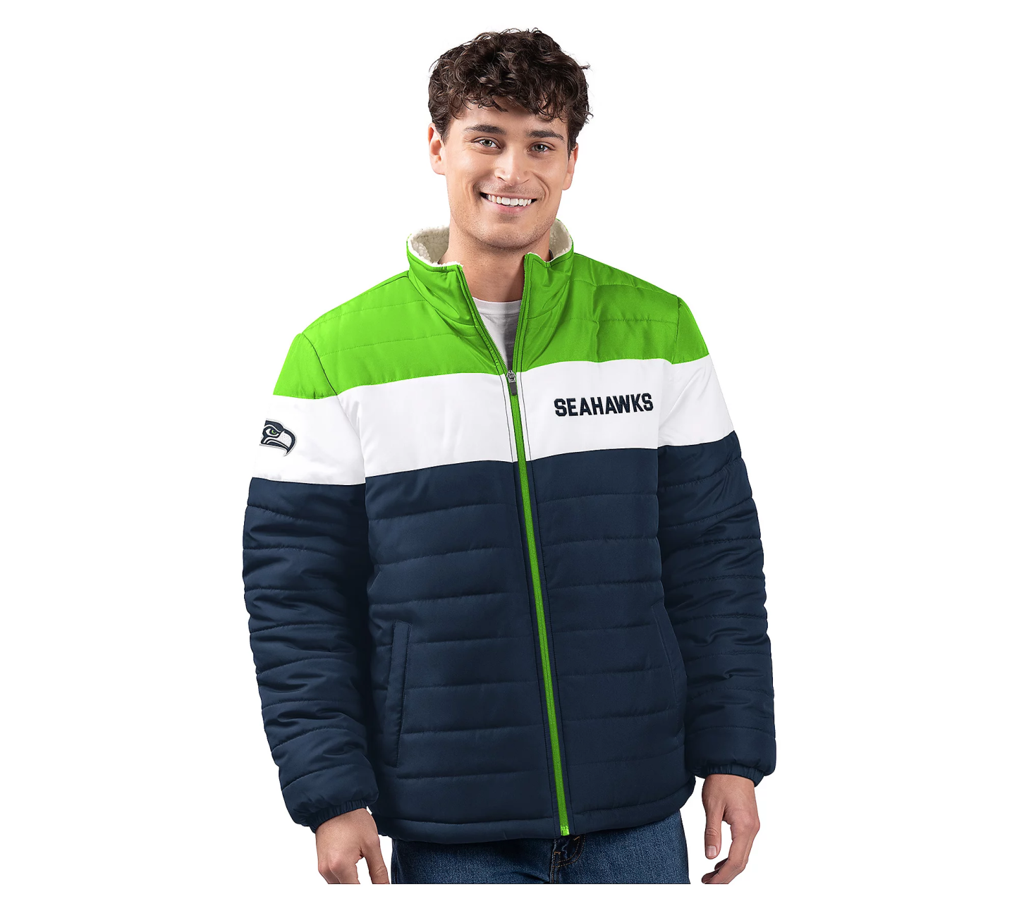 💝𝗪𝗶𝗻𝘁𝗲𝗿 𝗛𝗼𝘁 𝗦𝗮𝗹𝗲💝Buy more, save more✨NFL Men's Poly Filled Sherpa Lined Full Zip Jacket
