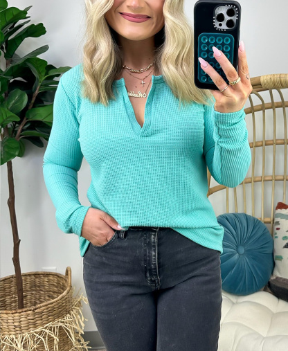 Cozy Grid V-Neck Sweater