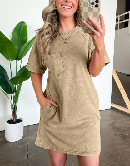 Short Sleeve Pocket T-Shirt Dress