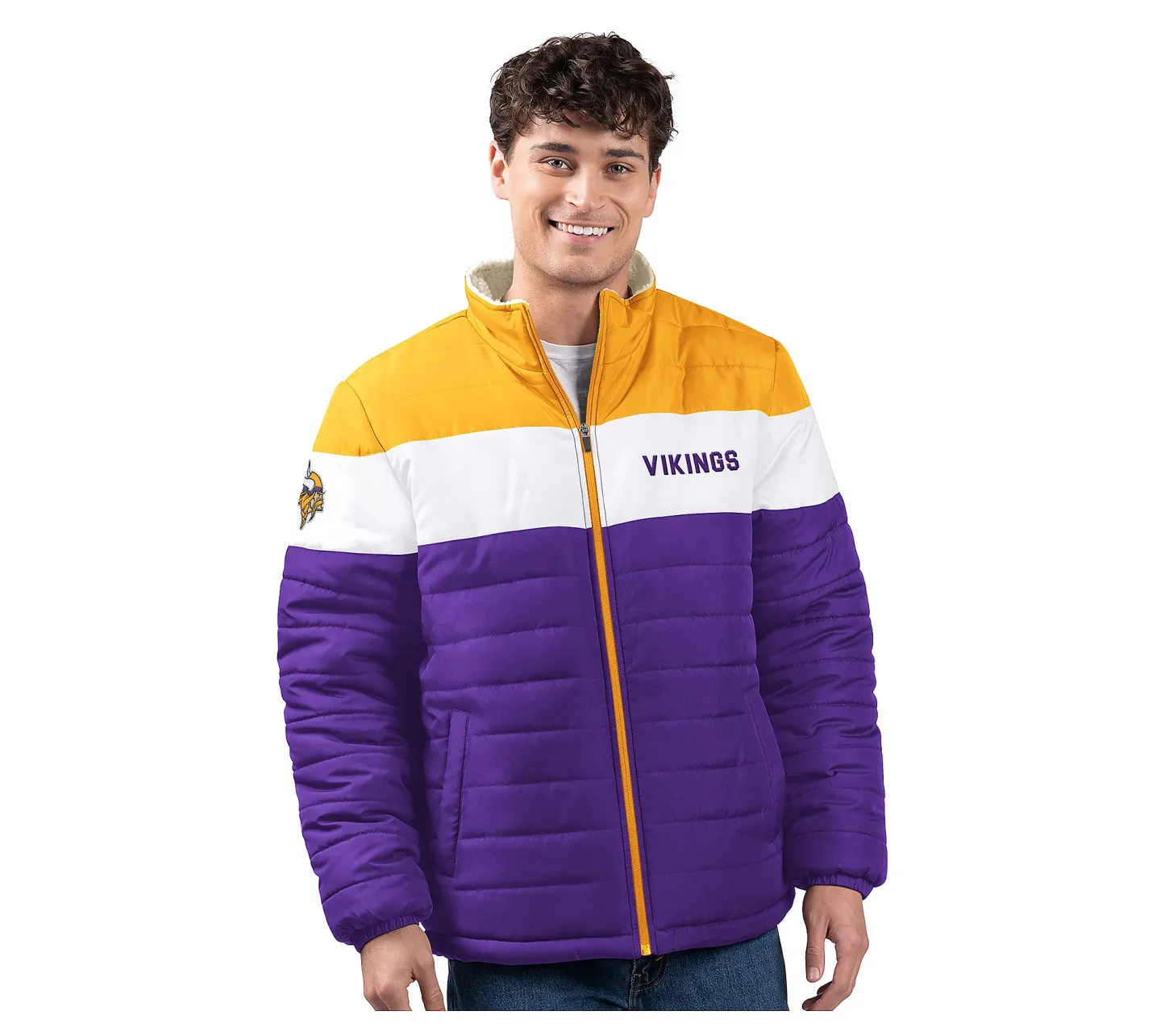 💝𝗪𝗶𝗻𝘁𝗲𝗿 𝗛𝗼𝘁 𝗦𝗮𝗹𝗲💝Buy more, save more✨NFL Men's Poly Filled Sherpa Lined Full Zip Jacket