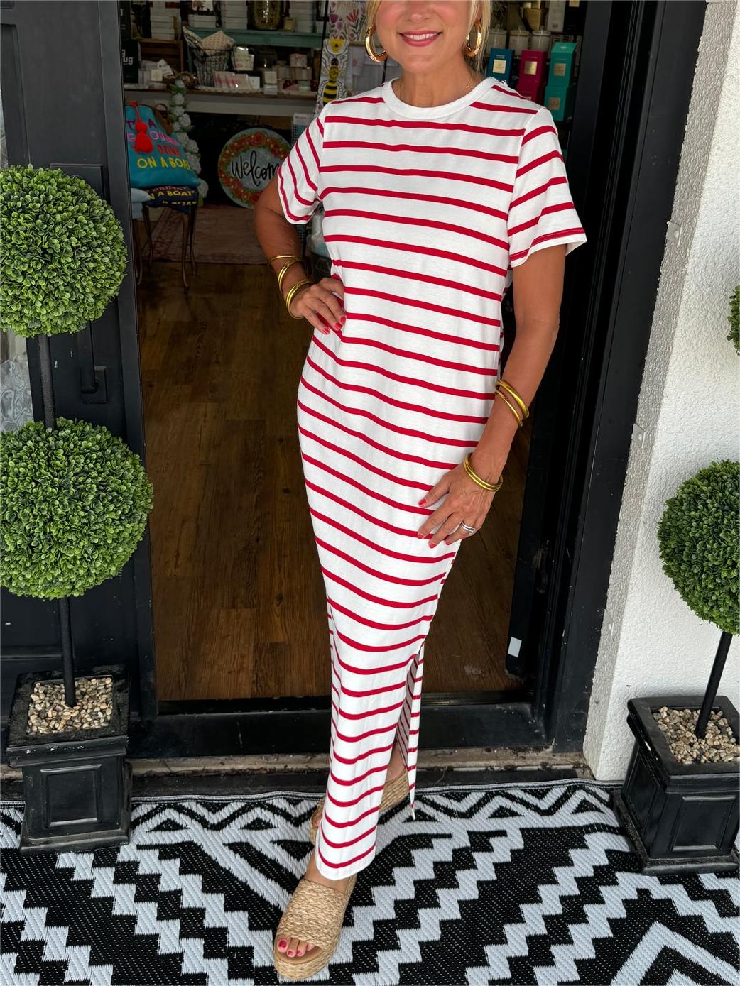 Women's Striped T-Shirt Dress