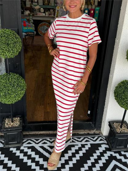 Women's Striped T-Shirt Dress