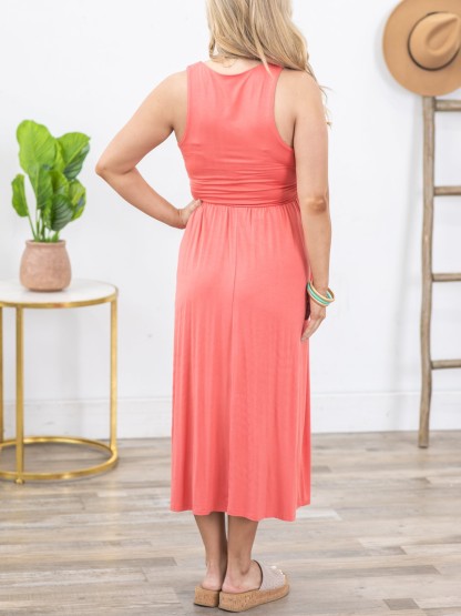 Sleeveless Tank Empire Waist Midi Dress