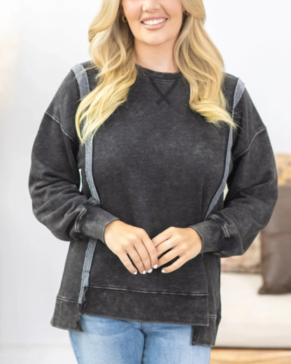 Mineral Washed French Terry Sweatshirt (Buy 2 Free Shipping)