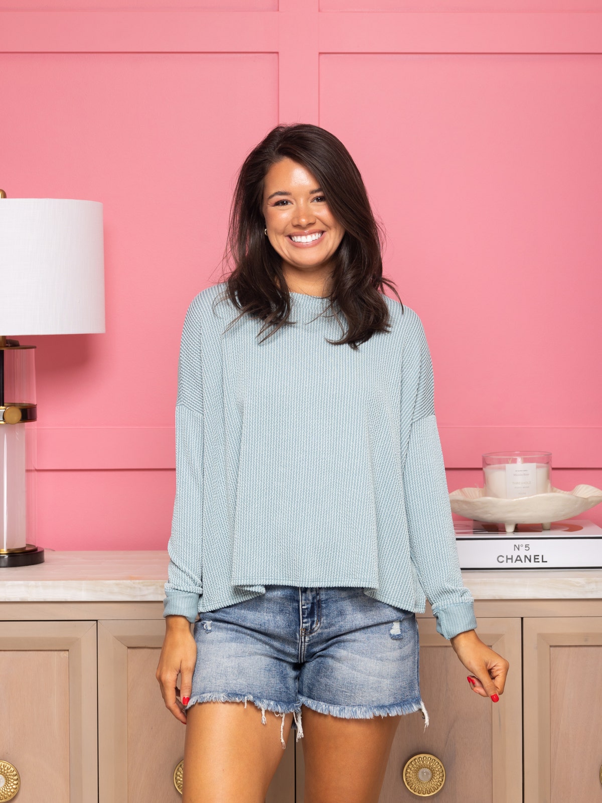 Women's Raised Rib Long Sleeve "Meet & Greet" Top(Buy 2 Free Shipping)