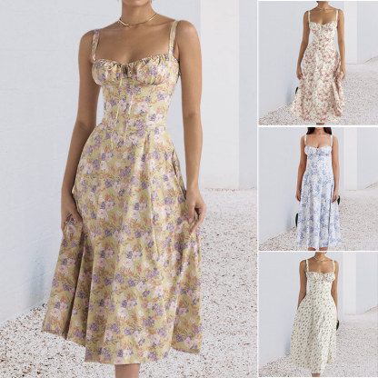 Fashion Print Bustier Summer Dress