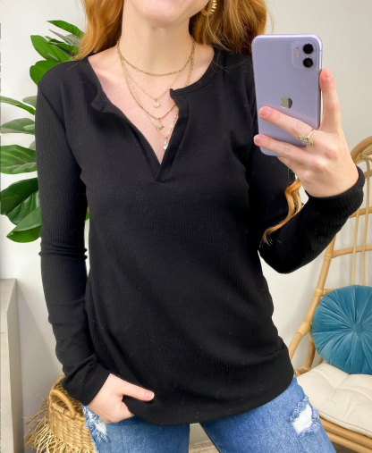Cozy Grid V-Neck Sweater