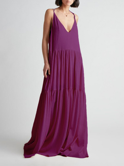 Hot Sale - 👗Elegant Resort Deep V-Neckline Strappy Maxi Dress (40% 0FF TODAY)