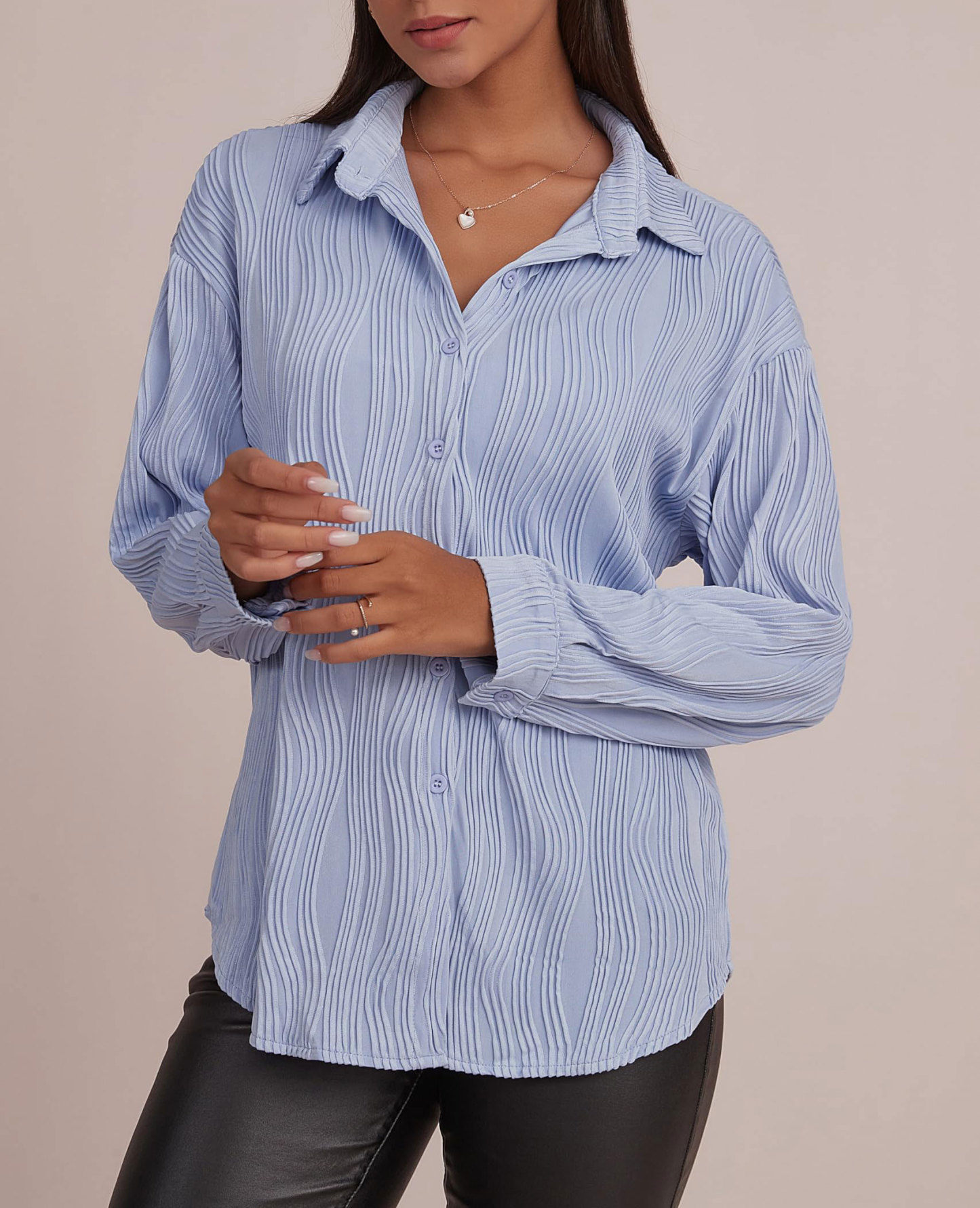 2024 Womens Textured Button Down Long Sleeve Shirt✨Buy 2 Free Shipping