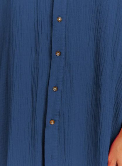 Womens Casual Short Sleeve Side Split Button Down Long Cardigans