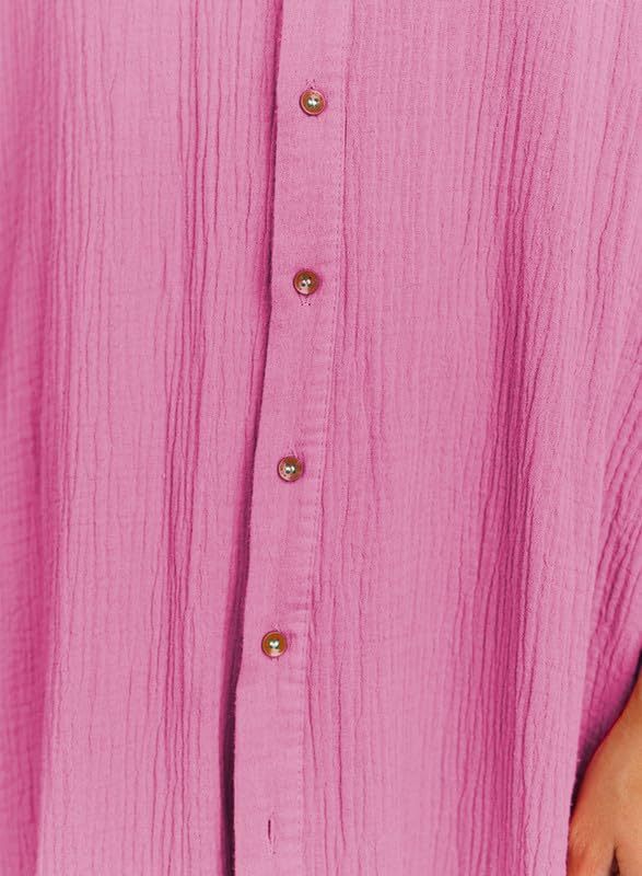 Womens Casual Short Sleeve Side Split Button Down Long Cardigans