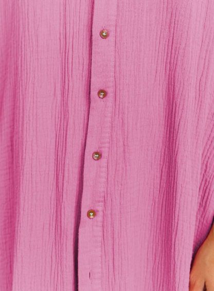 Womens Casual Short Sleeve Side Split Button Down Long Cardigans