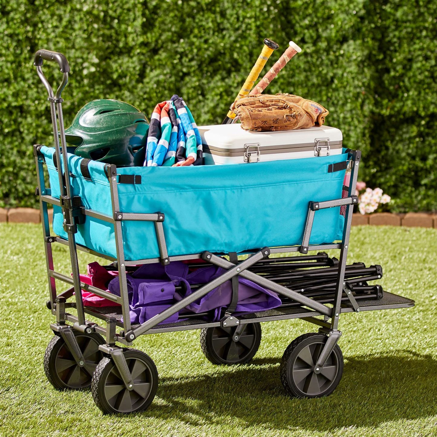 💝 Last Day For Clearance ,Buy 2 Get 2 Free💥 Mac Sports Double Decker Foldable Wagon with Shelf