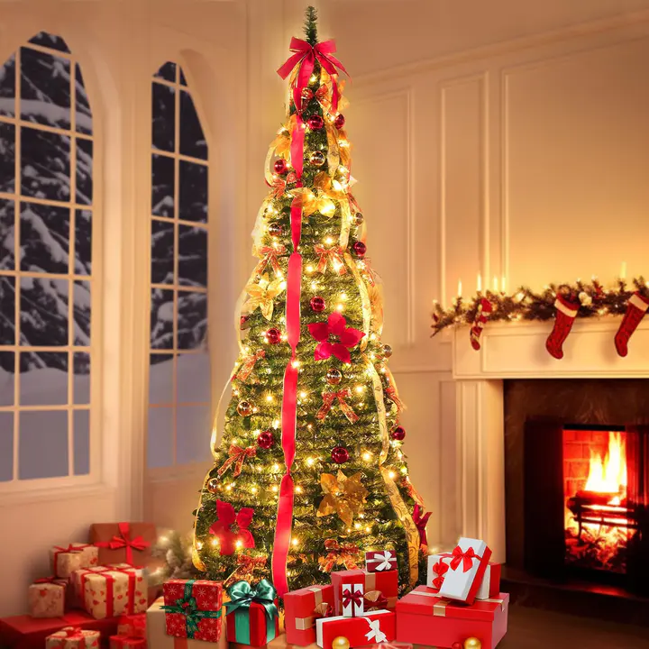 $29.99🔥Buy 1 Get 1 Free⏰🎄6 Ft Prelit Full Christmas Tree Decor Pop up Xmas Tree🎄