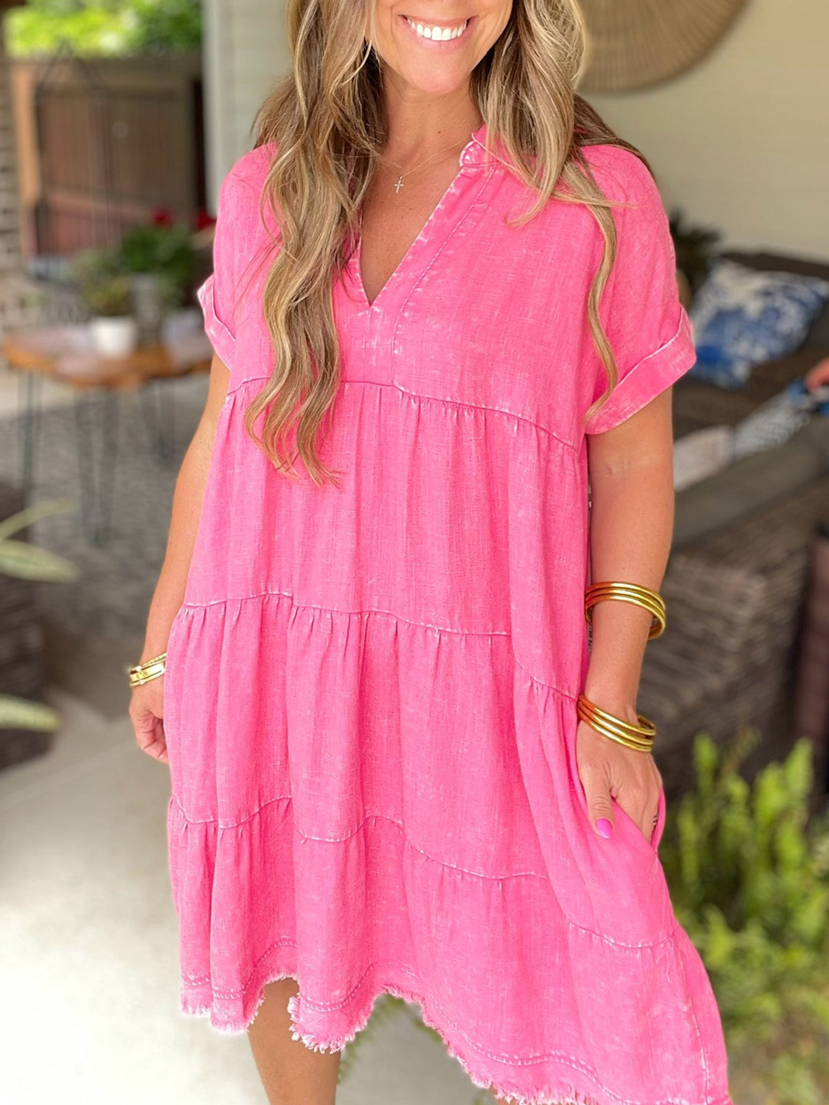 2024 Vintage Washed Denim Dress - Effortlessly Chic(Buy 2 Free Shipping）