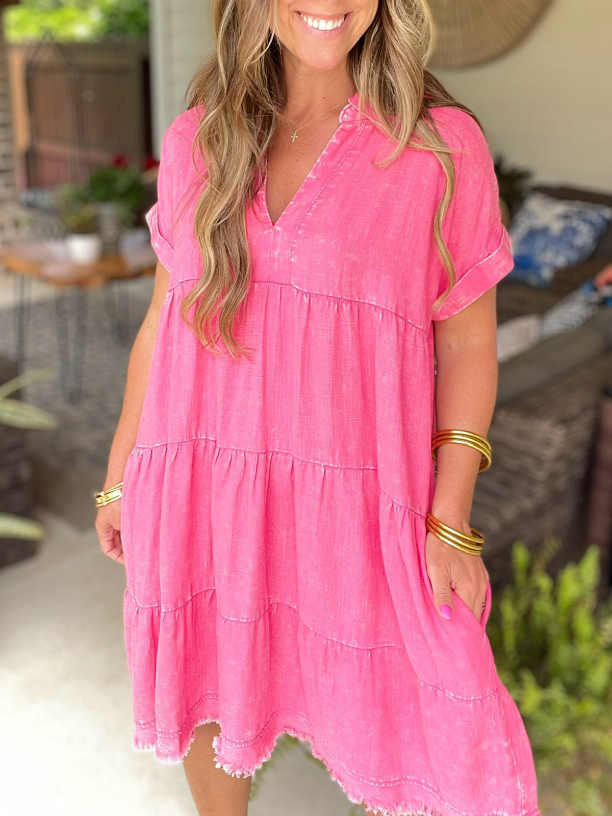 2024 Vintage Washed Denim Dress - Effortlessly Chic(Buy 2 Free Shipping）