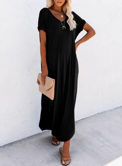Womens Summer Casual Loose Maxi Dresses  Beach Outfit