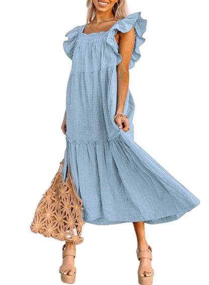 2024 Spring Summer Square Collar Dress Off Shoulder Style✨Buy 2 Free Shipping