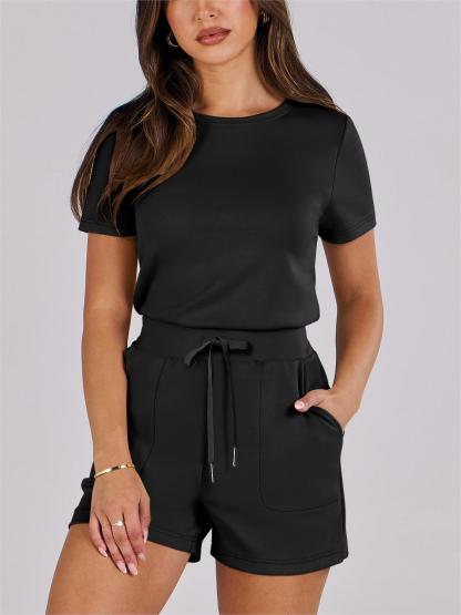 Casual Loose With Pockets Short Sleeve Jumpsuit✨Buy 2 Free Shipping