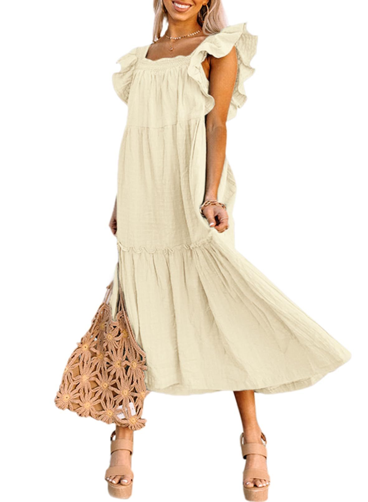 2024 Spring Summer Square Collar Dress Off Shoulder Style✨Buy 2 Free Shipping