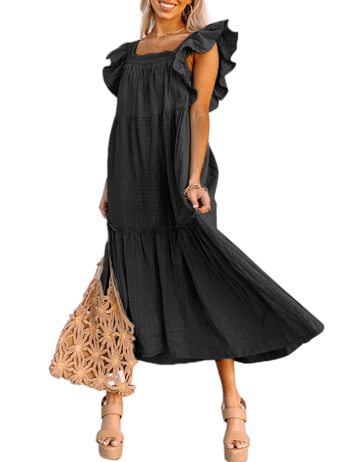 2024 Spring Summer Square Collar Dress Off Shoulder Style✨Buy 2 Free Shipping