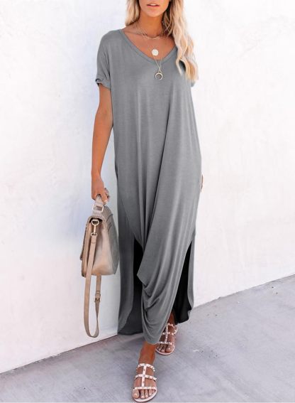 Womens Summer Casual Loose Maxi Dresses  Beach Outfit