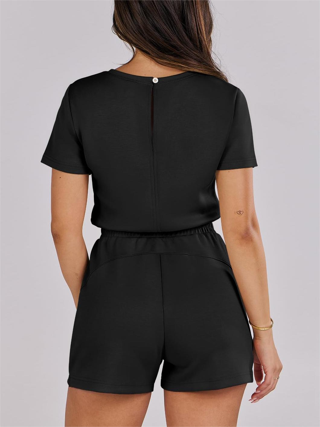 Casual Loose With Pockets Short Sleeve Jumpsuit✨Buy 2 Free Shipping