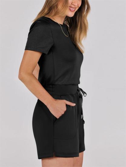 Casual Loose With Pockets Short Sleeve Jumpsuit✨Buy 2 Free Shipping