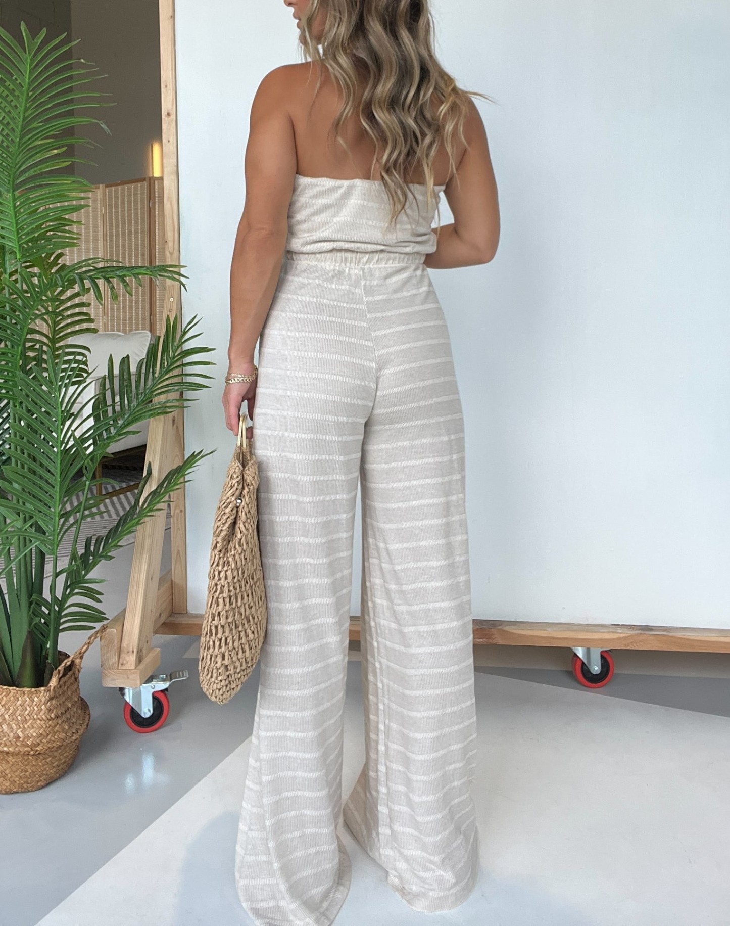 2024 New Strapless Wide Leg Striped Jumpsuit (Buy 2 Free Shipping)