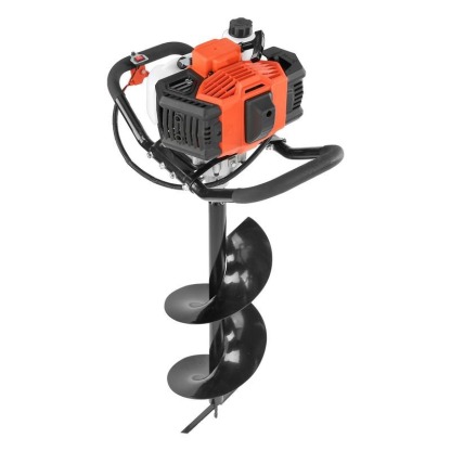 Post Hole Digger, 52cc 1450W Auger Post Hole Digger, Gas Powered Earth Digger with Two Earth Auger Drill Bit 6" & 10" and 3 Extension Rods