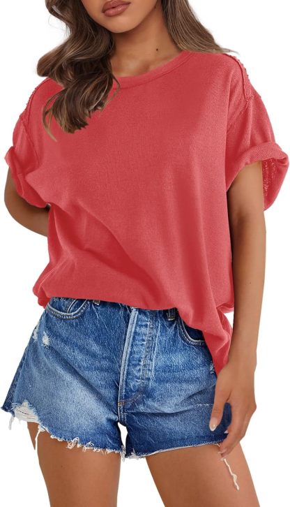 Womens Oversized T Shirts  Short Sleeve Summer Tees Loose Fit Tops(🔥50% OFF!!)
