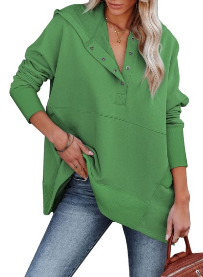 Oversized Sweatshirt Long Sleeve V Neck Pullover Hoodies✨Buy 2 Free Shipping