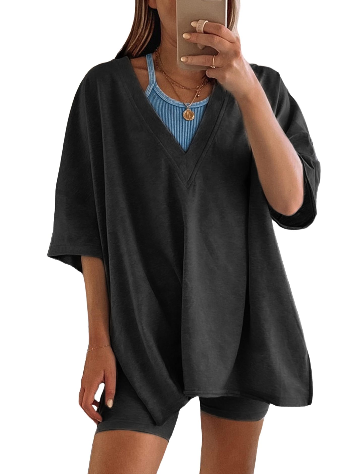 🎀2 Piece Outfits for Women 💐Oversized Biker Shorts Sets