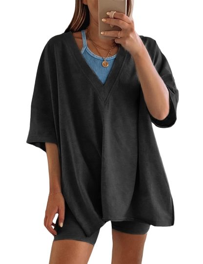 🎀2 Piece Outfits for Women 💐Oversized Biker Shorts Sets