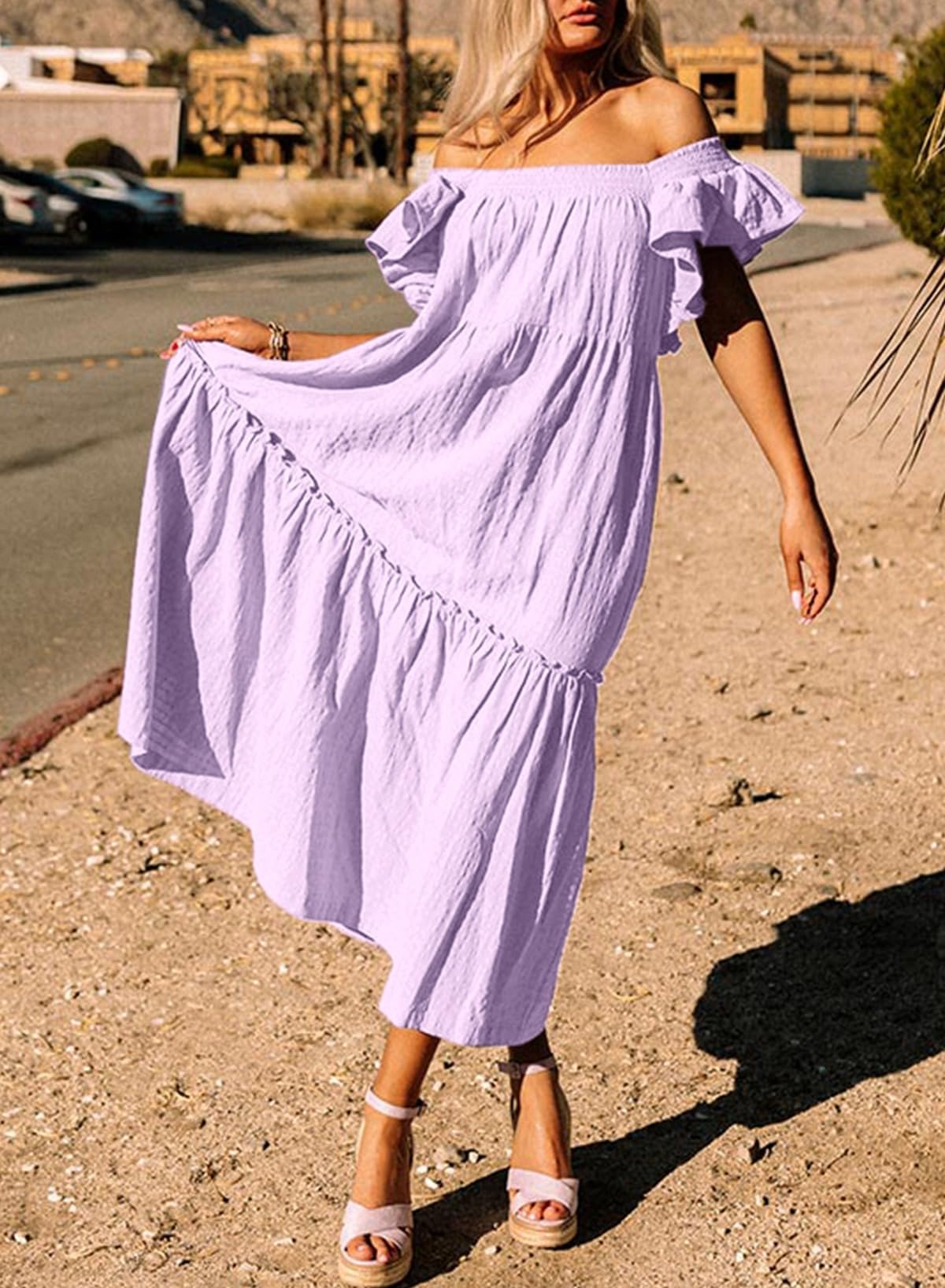 2024 Spring Summer Square Collar Dress Off Shoulder Style✨Buy 2 Free Shipping