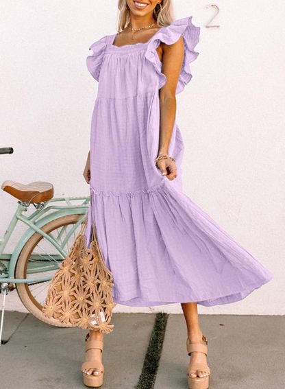 2024 Spring Summer Square Collar Dress Off Shoulder Style✨Buy 2 Free Shipping