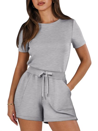 Casual Loose With Pockets Short Sleeve Jumpsuit✨Buy 2 Free Shipping