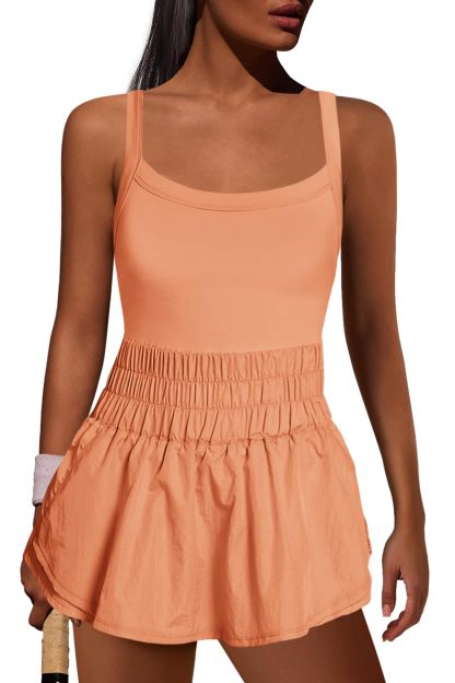 Womens Workout Romper Athletic Dress One Piece Jumpsuits
