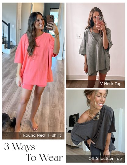 🎀2 Piece Outfits for Women 💐Oversized Biker Shorts Sets