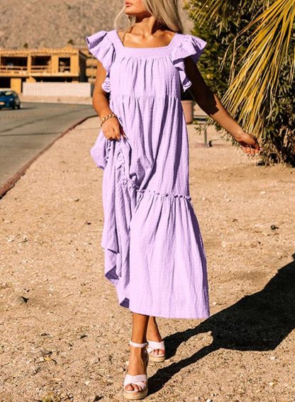 2024 Spring Summer Square Collar Dress Off Shoulder Style✨Buy 2 Free Shipping