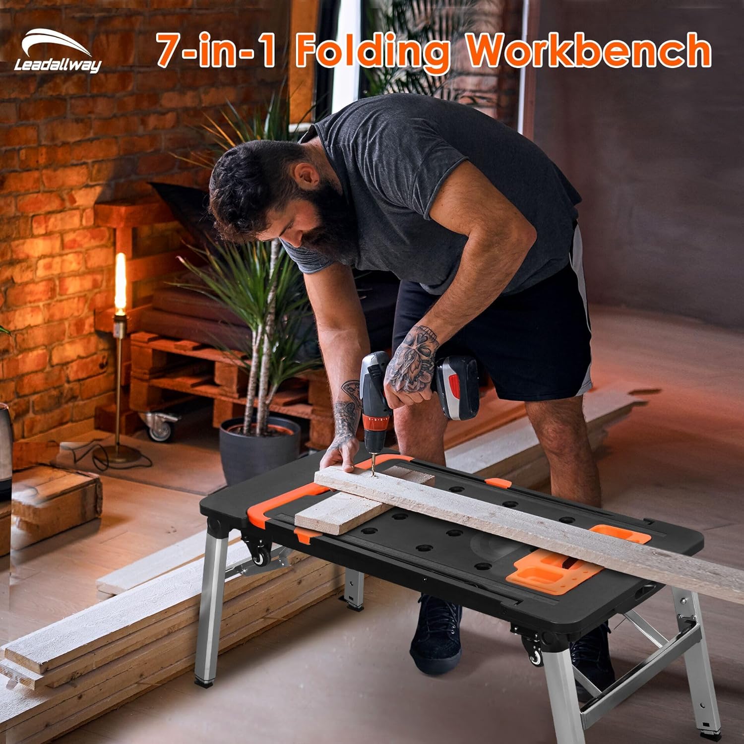 💝Last batch Buy 1 get 1 free💝🎵 7-in-1 Workbench Folding Painted Work Table