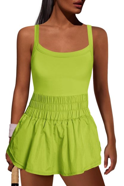 Womens Workout Romper Athletic Dress One Piece Jumpsuits