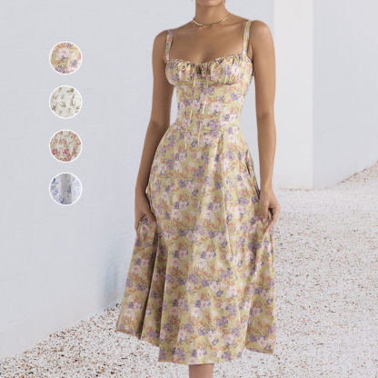 Fashion Print Bustier Summer Dress